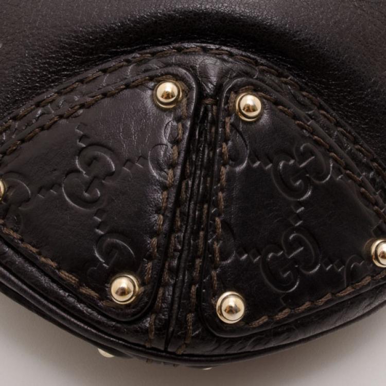 مملوكة مسبقًا Gucci Black Leather Indy Top Handle Bag