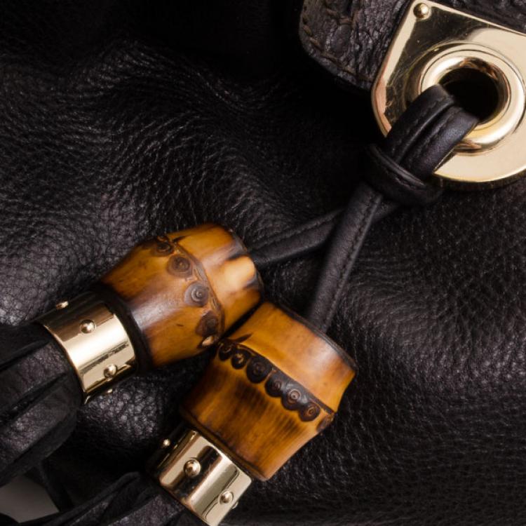 مملوكة مسبقًا Gucci Black Leather Indy Top Handle Bag