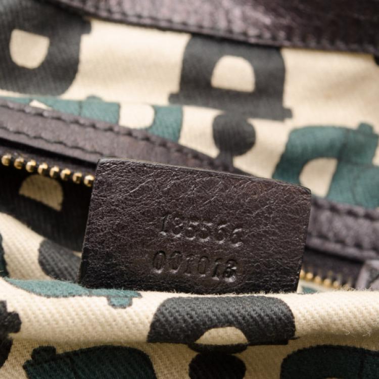 مملوكة مسبقًا Gucci Black Leather Indy Top Handle Bag
