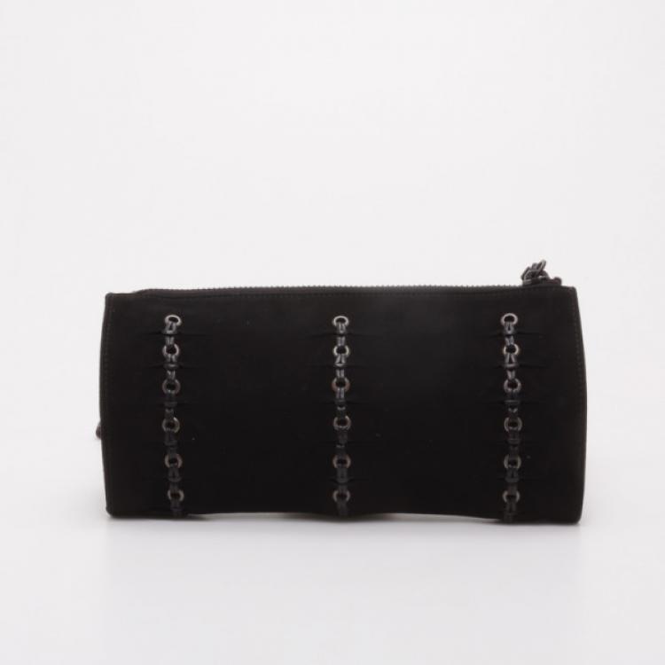 Pre Owned Gucci Black Suede Wristlet