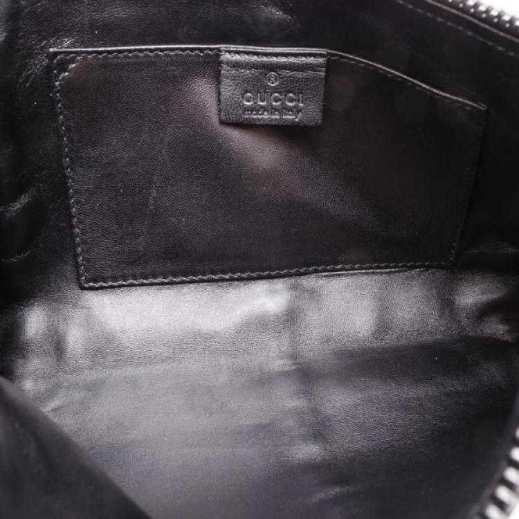 Pre Owned Gucci Black Suede Wristlet