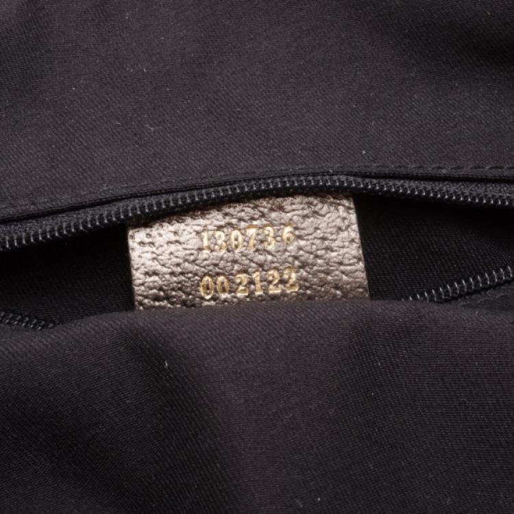 Pre Owned Gucci Monogram Metallic Trim Abbey D-Ring Tote