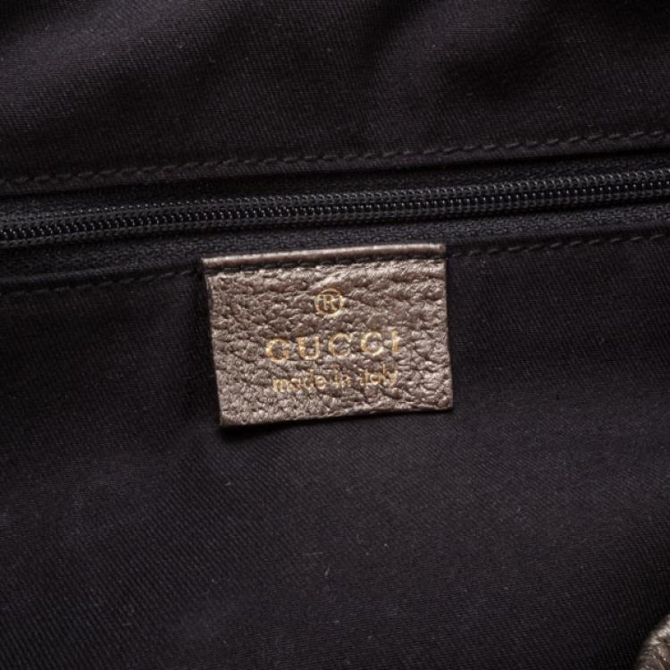 Pre Owned Gucci Monogram Metallic Trim Abbey D-Ring Tote