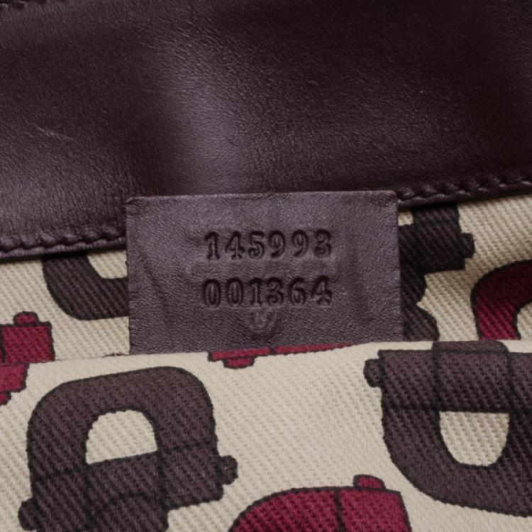 Pre Owned Gucci Guccissima Large Punch Tote Chocolate Brown