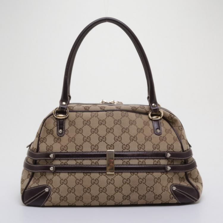 Pre Owned Gucci Monogram Wave Medium Boston Bag