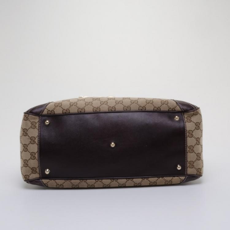 Pre Owned Gucci Monogram Wave Medium Boston Bag