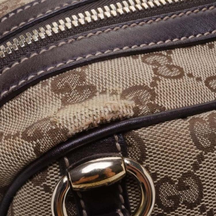 Pre Owned Gucci Monogram Wave Medium Boston Bag