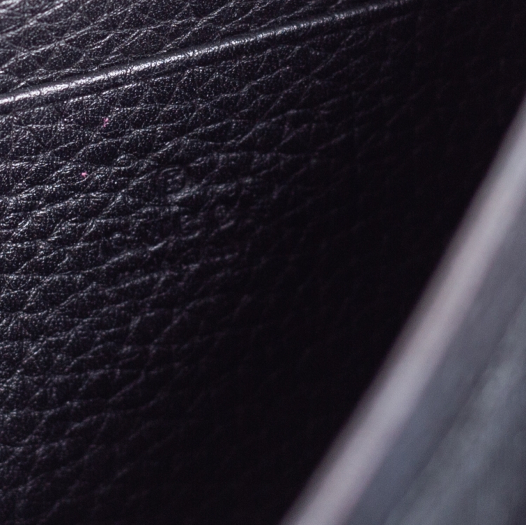 Pre Owned Gucci Black Leather GG Marmont Wallet on Chain