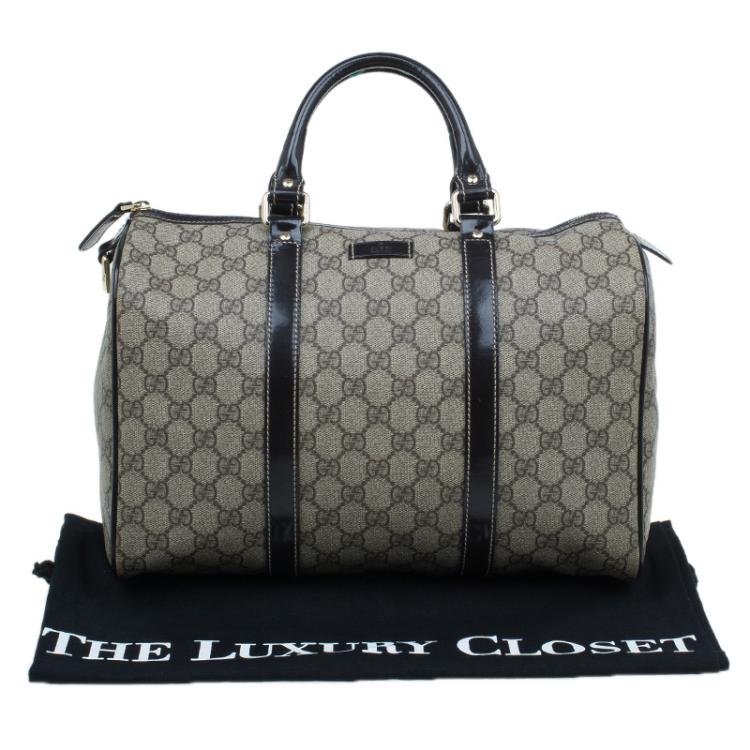 Pre Owned Gucci Beige Guccissima Coated Canvas Medium Joy Boston Bag