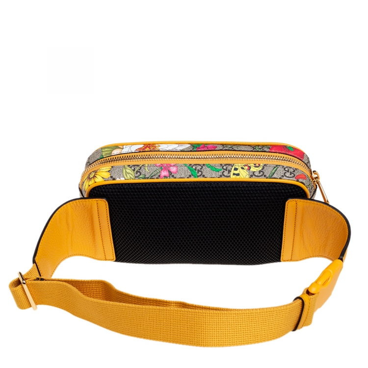Pre Owned Gucci Multicolor Flora GG Supreme Coated Canvas and Leather Ophidia Belt Bag