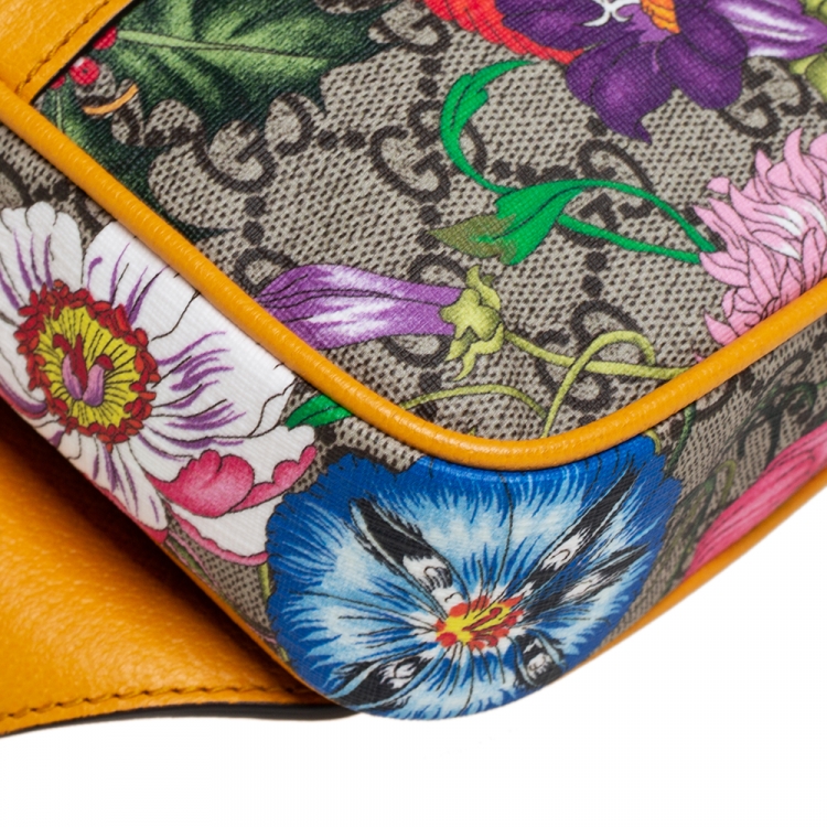 Pre Owned Gucci Multicolor Flora GG Supreme Coated Canvas and Leather Ophidia Belt Bag
