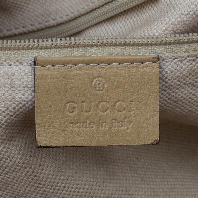 Pre Owned Gucci Orange Diamante Canvas Medium Sukey Boston Bag
