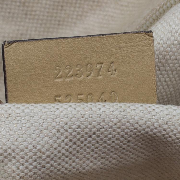 Pre Owned Gucci Orange Diamante Canvas Medium Sukey Boston Bag