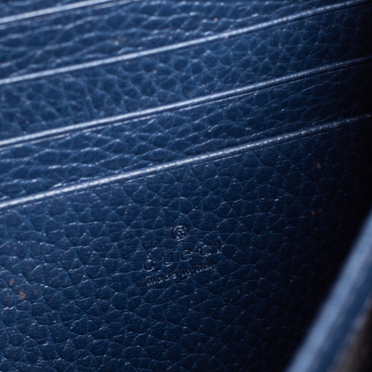 Pre Owned Gucci Blue Leather Dionysus Wallet On Chain