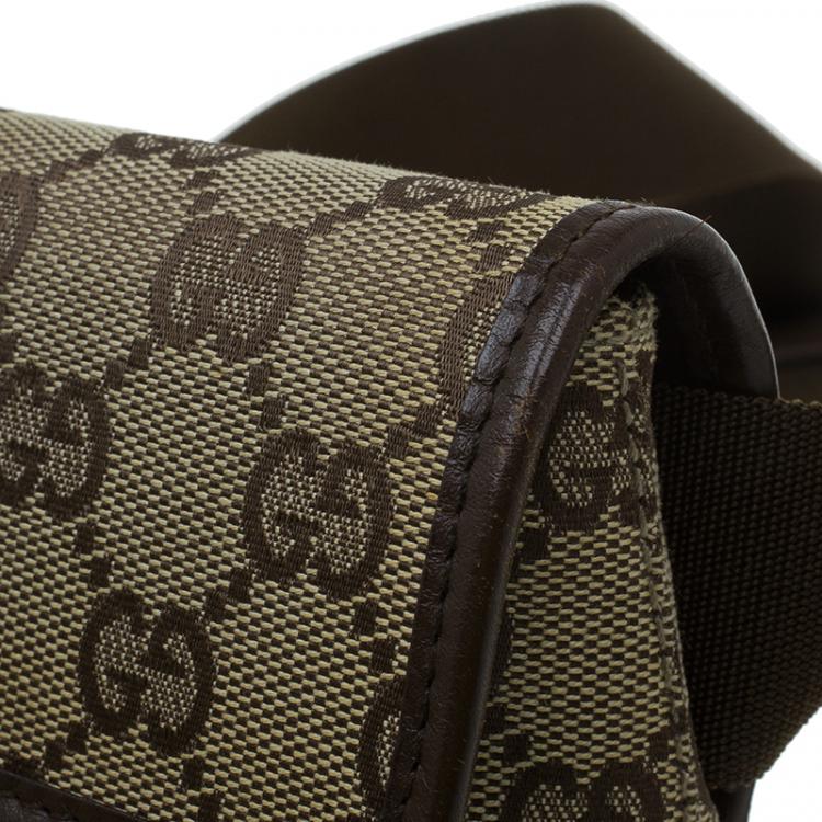 Pre Owned Gucci Beige / Ebony GG Canvas Belt Bag