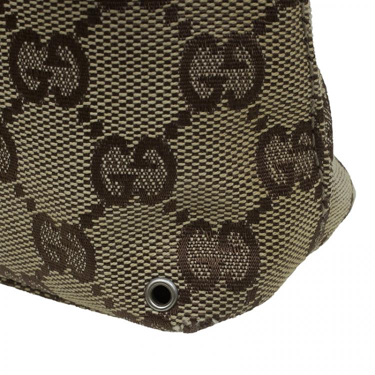 Pre Owned Gucci Beige / Ebony GG Canvas Belt Bag