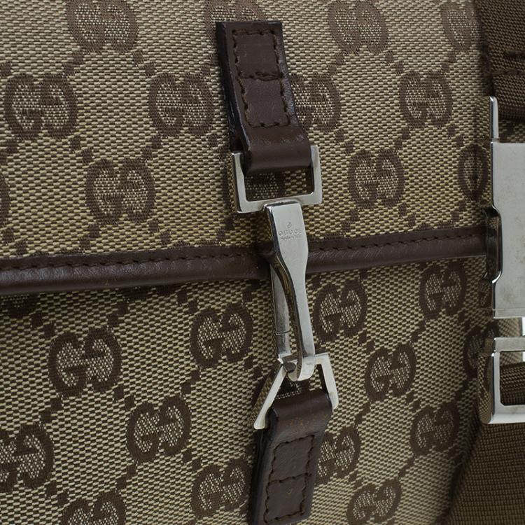 Pre Owned Gucci Beige / Ebony GG Canvas Belt Bag
