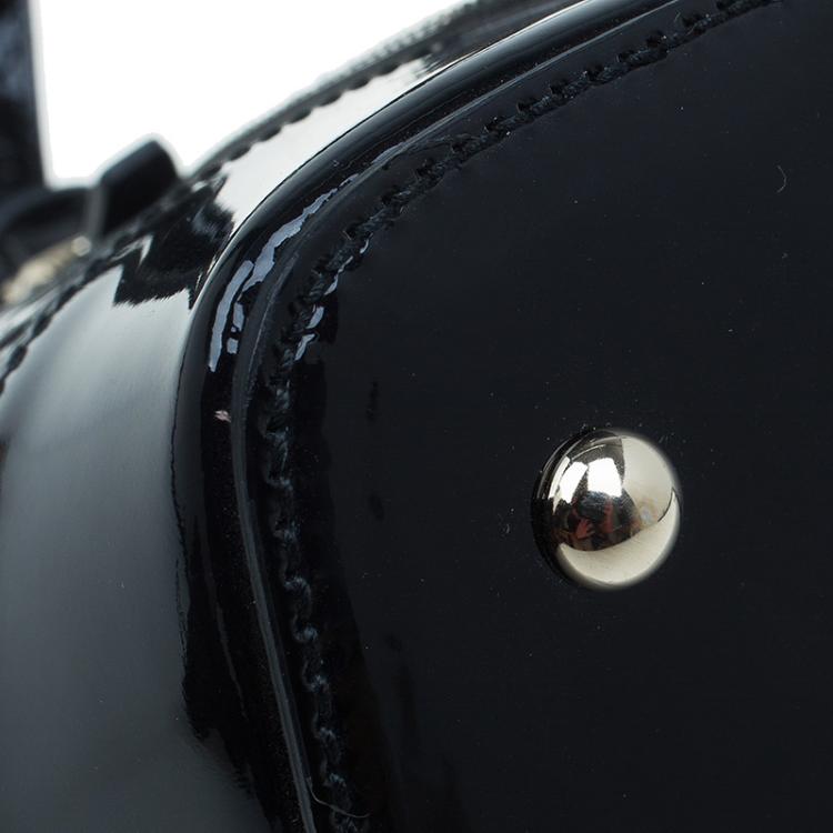 Pre Owned Gucci Black Microguccissima Patent Leather Medium Nice Top Handle Bag