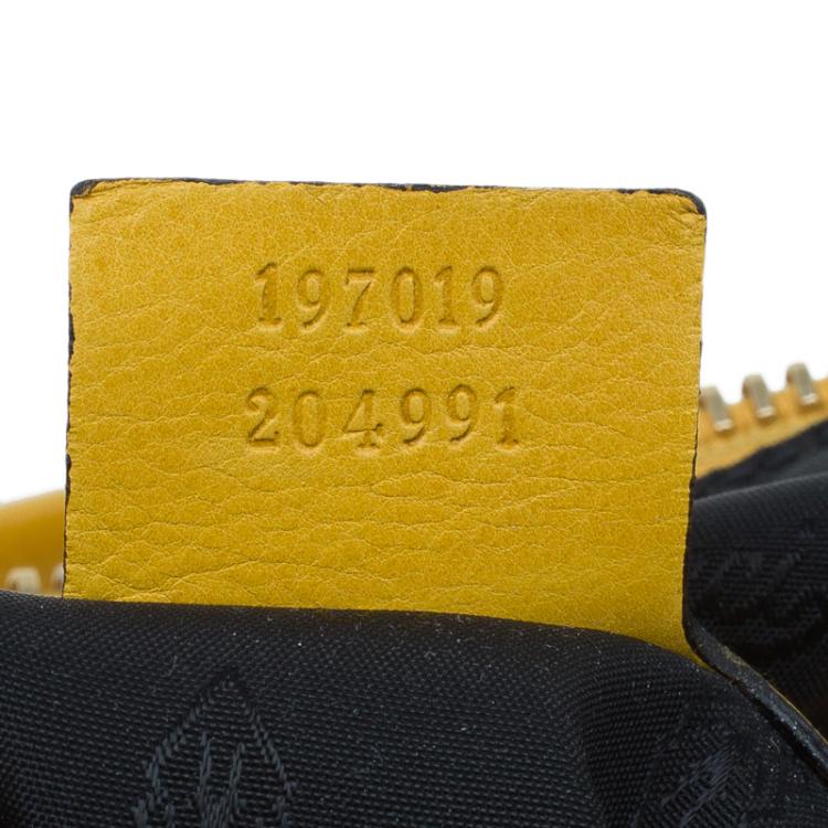 Pre Owned Gucci Yellow Leather Hysteria Top Handle Bag