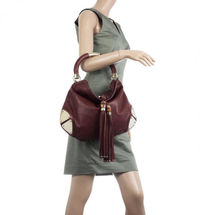 مملوكة مسبقًا Gucci Red Guccissima Leather Medium Babouska Indy Top Handle Bag