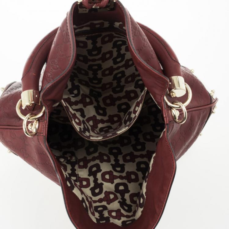 مملوكة مسبقًا Gucci Red Guccissima Leather Medium Babouska Indy Top Handle Bag