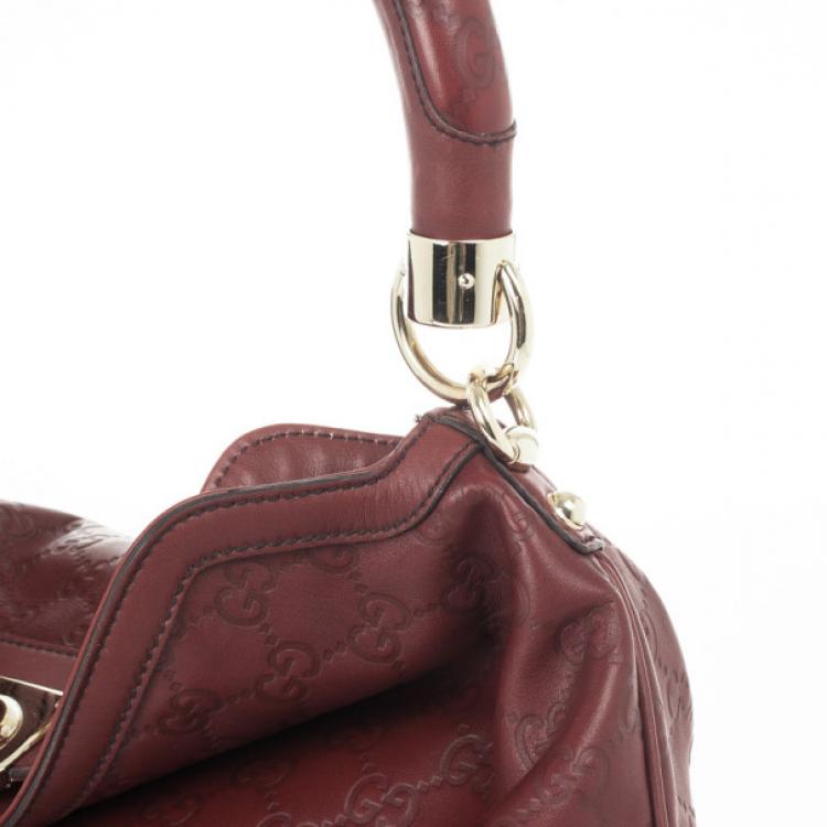مملوكة مسبقًا Gucci Red Guccissima Leather Medium Babouska Indy Top Handle Bag