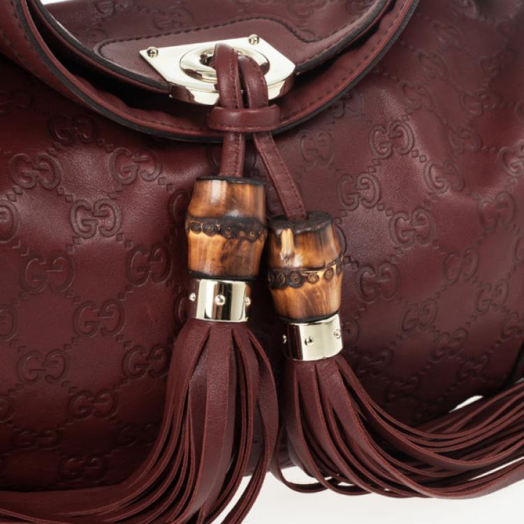 مملوكة مسبقًا Gucci Red Guccissima Leather Medium Babouska Indy Top Handle Bag