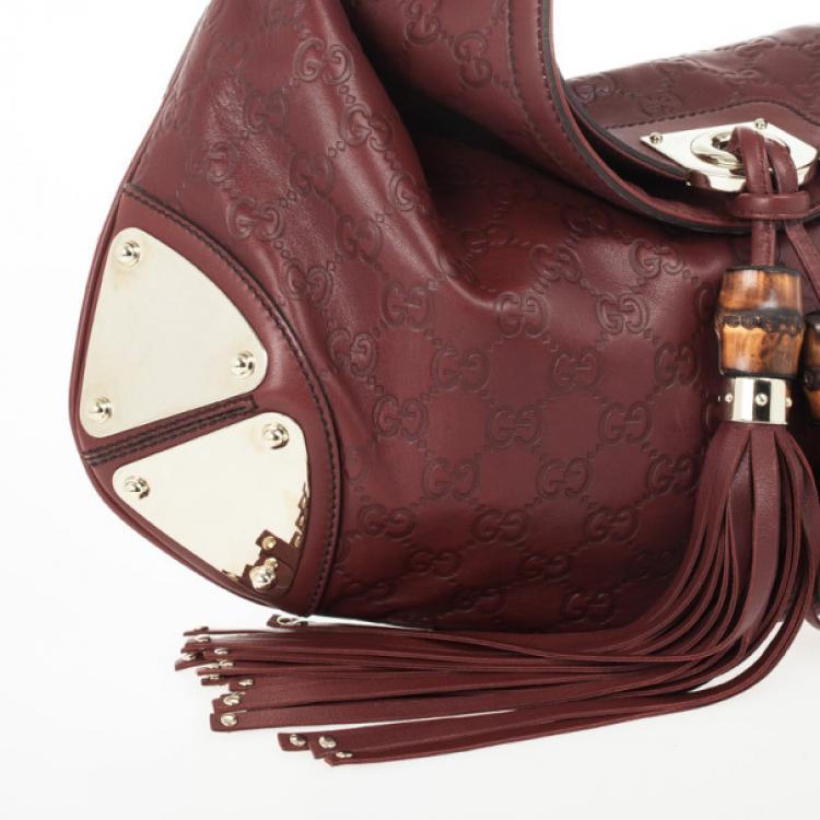 مملوكة مسبقًا Gucci Red Guccissima Leather Medium Babouska Indy Top Handle Bag