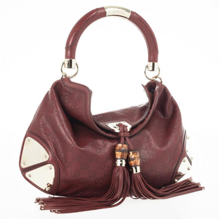 مملوكة مسبقًا Gucci Red Guccissima Leather Medium Babouska Indy Top Handle Bag