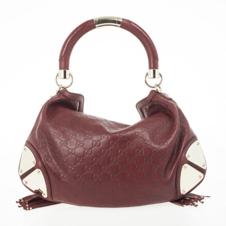 مملوكة مسبقًا Gucci Red Guccissima Leather Medium Babouska Indy Top Handle Bag