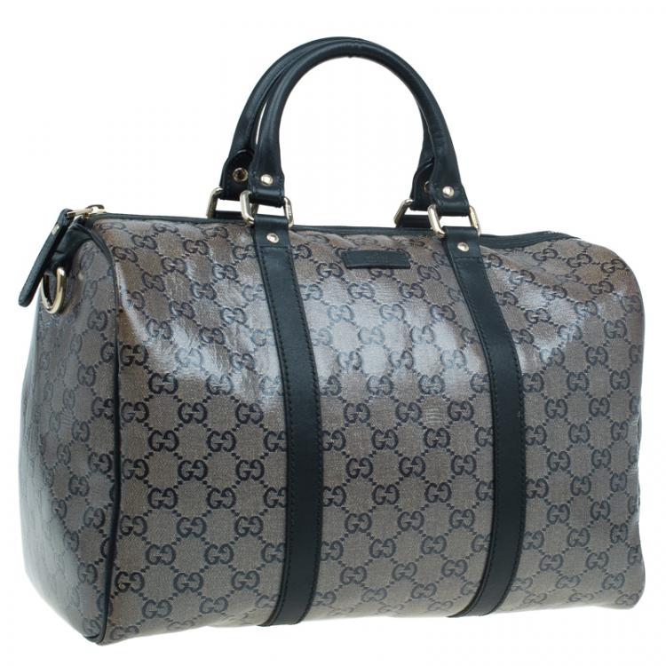 Pre Owned Gucci Black GG Crystal Coated Canvas Medium Joy Boston Bag