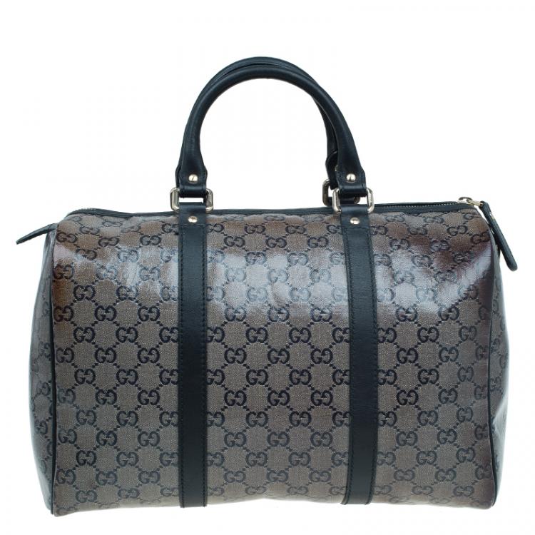Pre Owned Gucci Black GG Crystal Coated Canvas Medium Joy Boston Bag