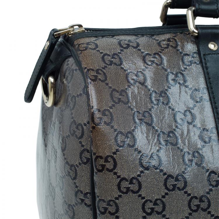 Pre Owned Gucci Black GG Crystal Coated Canvas Medium Joy Boston Bag
