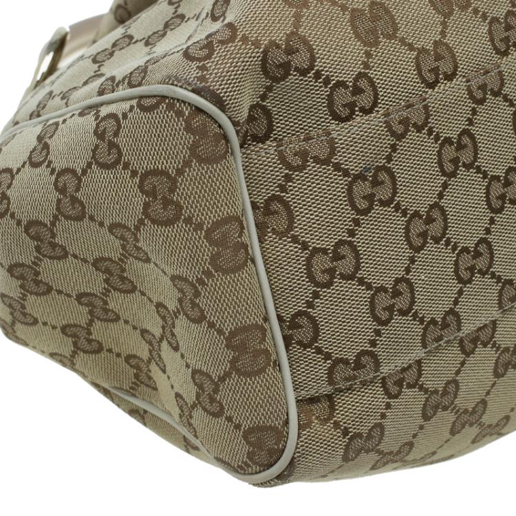 Pre Owned Gucci Beige GG Canvas Medium Sukey Tote