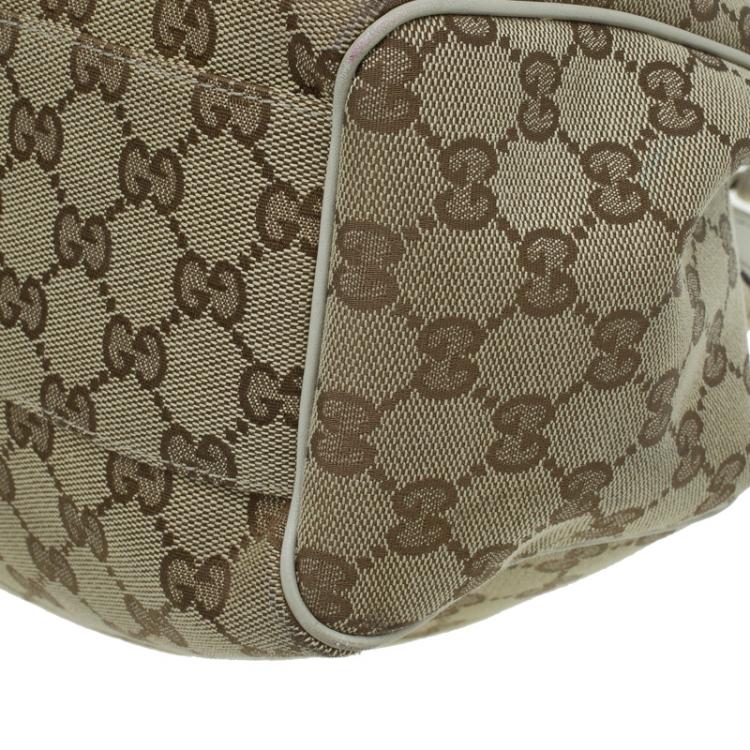 Pre Owned Gucci Beige GG Canvas Medium Sukey Tote