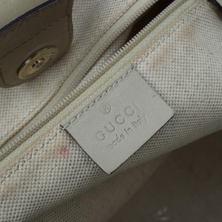 Pre Owned Gucci Beige GG Canvas Medium Sukey Tote