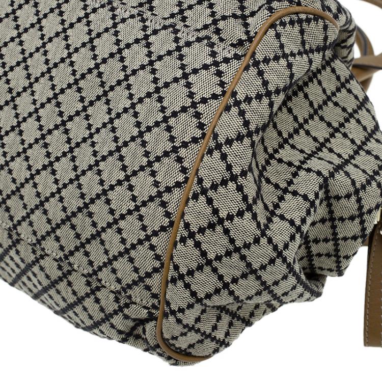 Pre Owned Gucci Beige/Ebony Diamante Canvas Medium Sukey Boston Bag