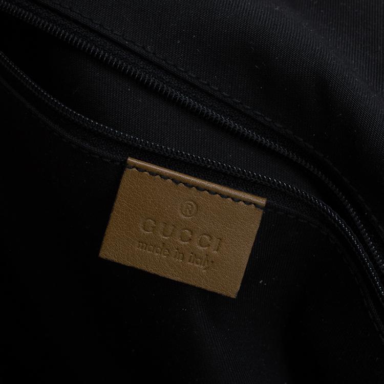 Pre Owned Gucci Beige/Ebony Diamante Canvas Medium Sukey Boston Bag