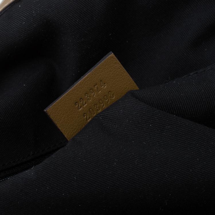 Pre Owned Gucci Beige/Ebony Diamante Canvas Medium Sukey Boston Bag