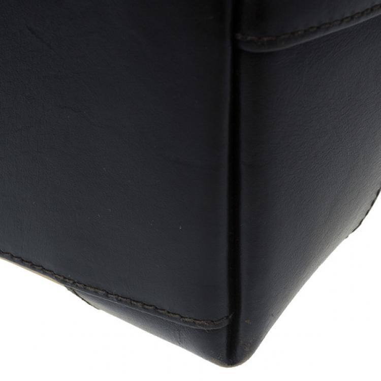 Pre Owned Gucci Beige Canvas and Leather Vertical Web Tote