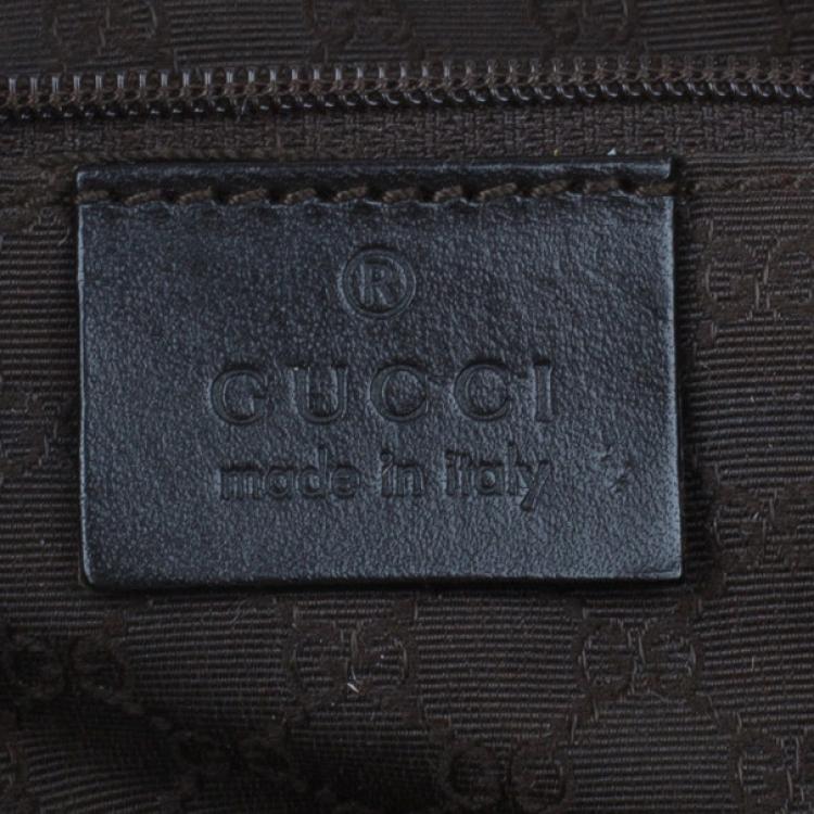 Pre Owned Gucci Beige Canvas and Leather Vertical Web Tote