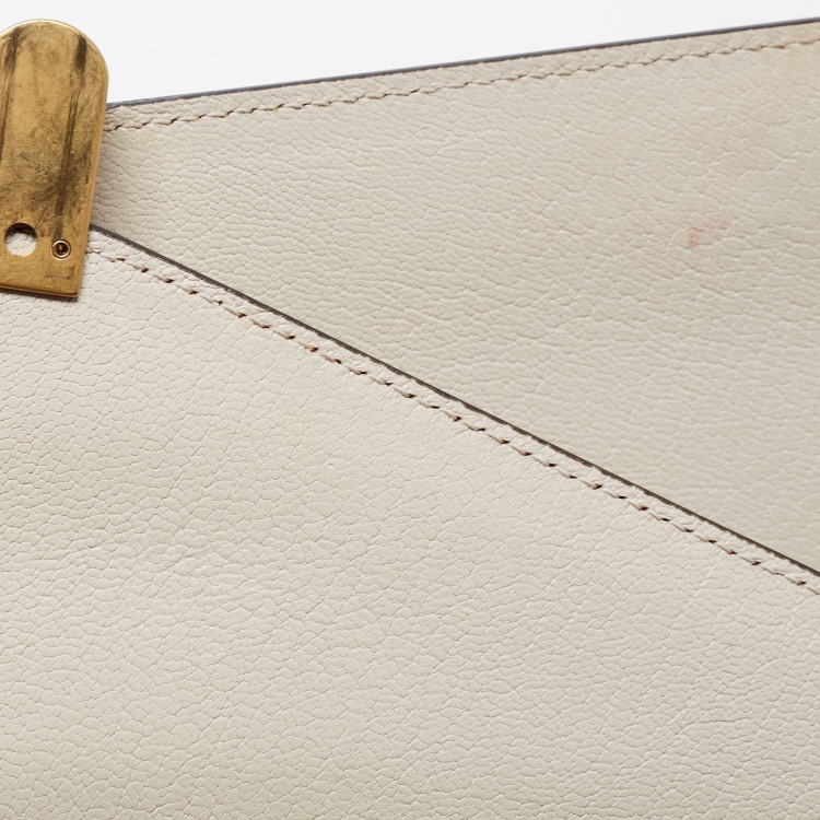 مملوكة مسبقًا Gucci Cream Leather and Snakeskin Small Ottilia Bee Printed Bamboo Top Handle Bag