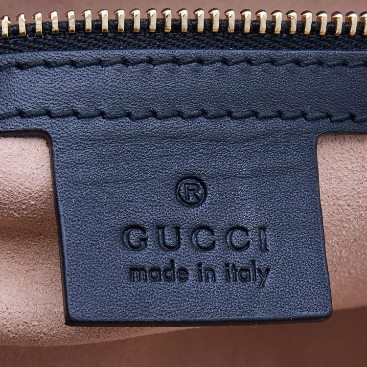 Pre Owned Gucci Black Suede and Patent Leather Medium GG Ophidia Boston Bag