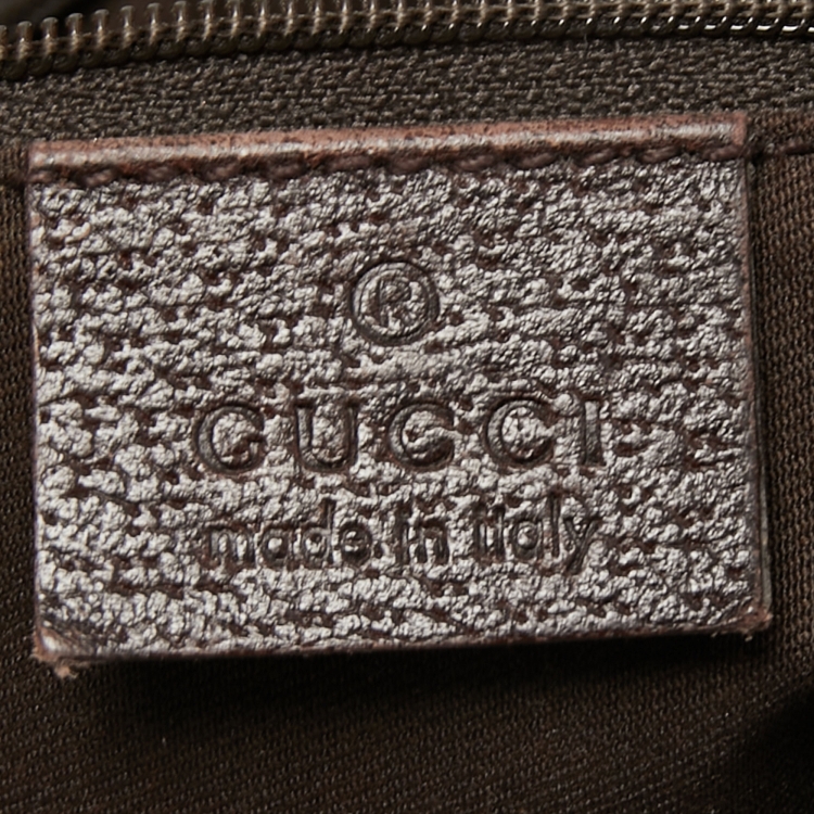 Pre Owned Gucci Beige/Brown GG Canvas and Leather Medium Abbey D-Ring Hobo