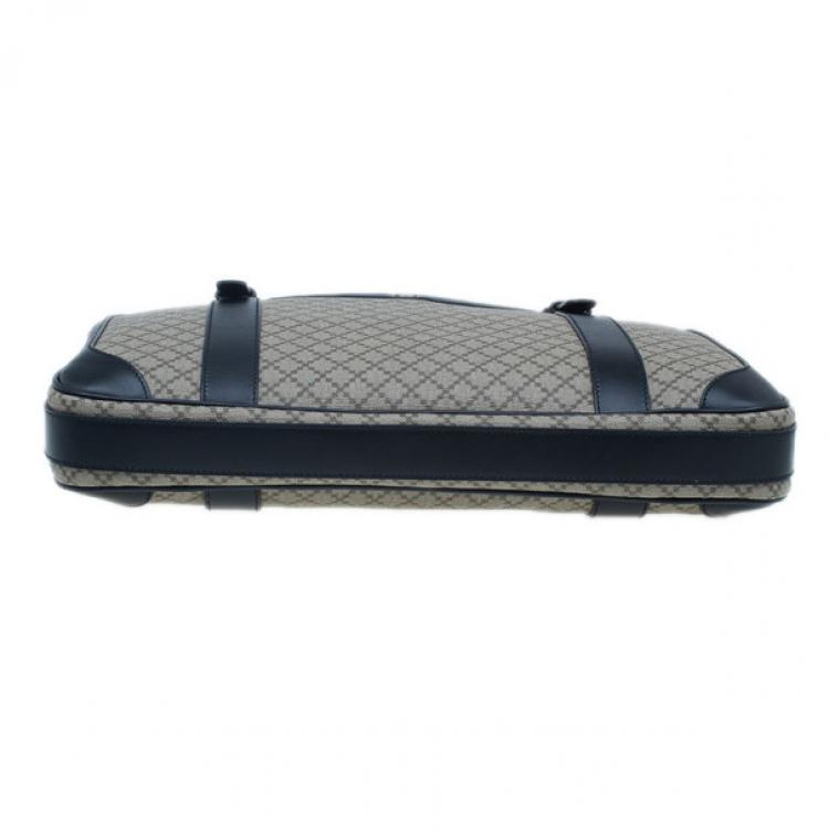 Pre Owned Gucci Black Monogram Canvas Diamante Briefcase