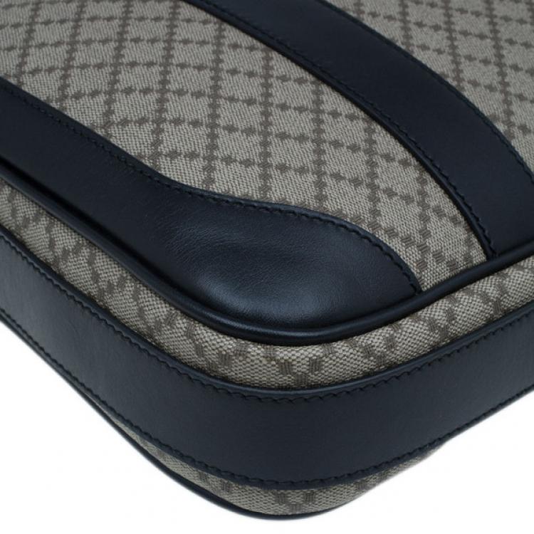 Pre Owned Gucci Black Monogram Canvas Diamante Briefcase