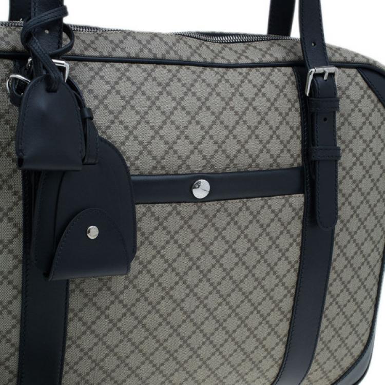 Pre Owned Gucci Black Monogram Canvas Diamante Briefcase