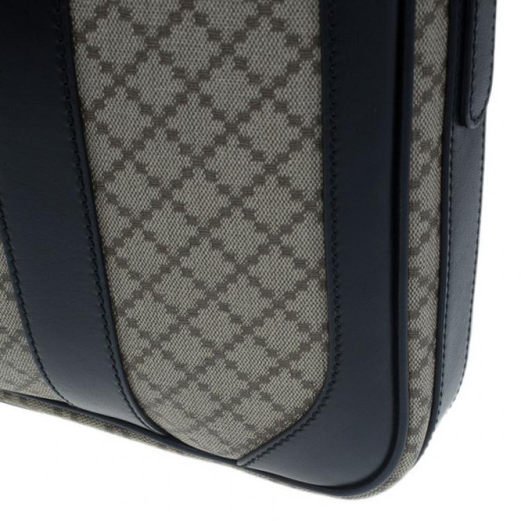 Pre Owned Gucci Black Monogram Canvas Diamante Briefcase