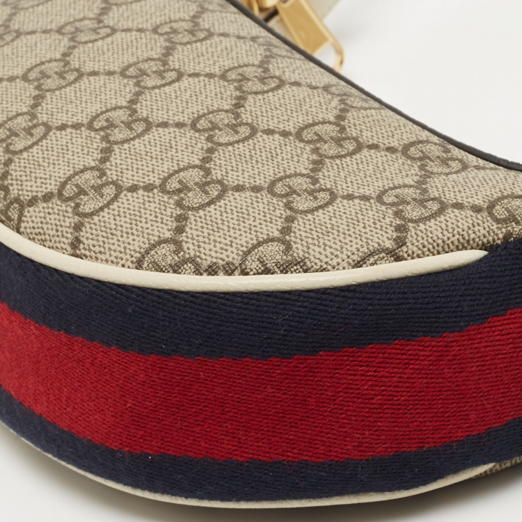 Pre Owned Gucci Beige/Cream GG Supreme Canvas and Leather Mini Ophidia Bag
