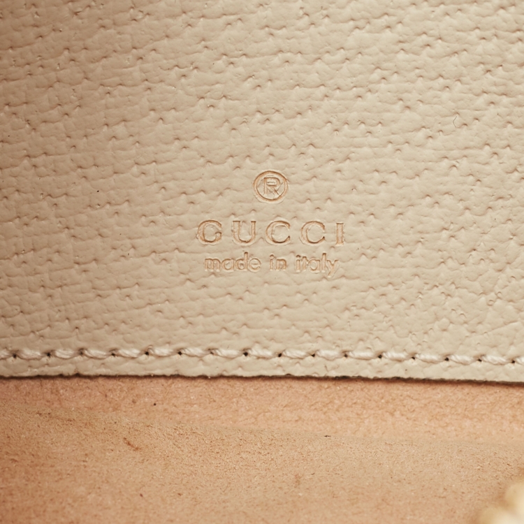 Pre Owned Gucci Beige/Cream GG Supreme Canvas and Leather Mini Ophidia Bag